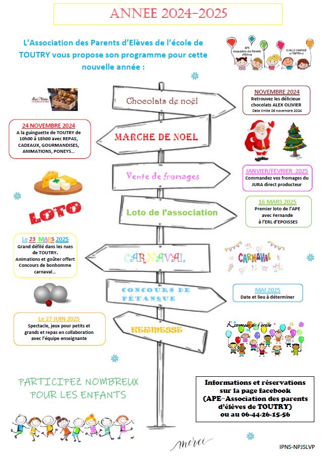 Association Parents d'Elèves de Toutry 2024 2025